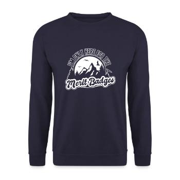 Pfadfinder Abzeichen - Unisex Pullover - Navy - Vorne - Alina (178cm) & Michal (187cm)
