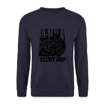 Boy Scout Papa Scout Dad - Unisex Sweatshirt - navy - Front - Alina (178cm) & Michal (187cm)