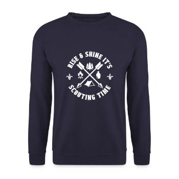 Scout - Unisex Sweatshirt - navy - Front - Alina (178cm) & Michal (187cm)