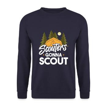 Boy Scout drôle - Sweat-shirt Unisexe - marine - Devant - Alina (178cm) & Michal (187cm)