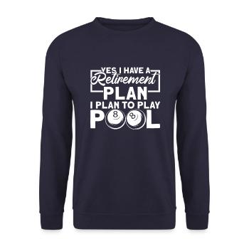 Pensioner pension funny - Unisex Sweatshirt - navy - Front - Alina (178cm) & Michal (187cm)