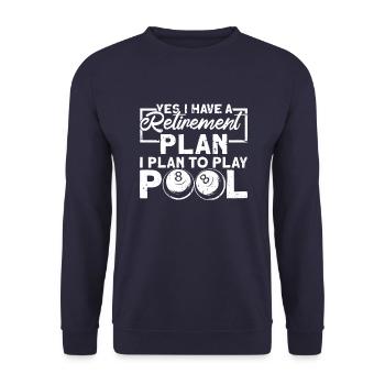 Pensioner Pension Funny - Unisex Sweatshirt - navy - Front - Alina (178cm) & Michal (187cm)
