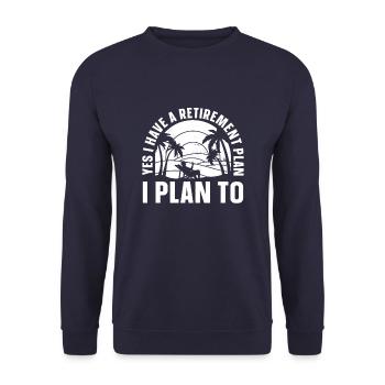 Pensioner Pension Funny - Unisex Sweatshirt - navy - Front - Alina (178cm) & Michal (187cm)