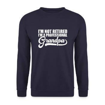 Pensioner pension - Unisex Sweatshirt - navy - Front - Alina (178cm) & Michal (187cm)