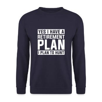 Rentner Rente - Unisex Pullover - Navy - Vorne - Alina (178cm) & Michal (187cm)