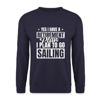 Pensioner pension funny - Unisex Sweatshirt - navy - Front - Alina (178cm) & Michal (187cm)
