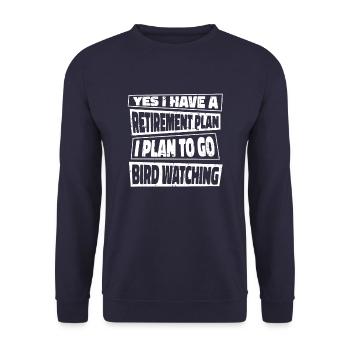 Pensioner pension - Unisex Sweatshirt - navy - Front - Alina (178cm) & Michal (187cm)