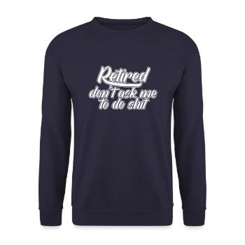 Pensioner pension - Unisex Sweatshirt - navy - Front - Alina (178cm) & Michal (187cm)