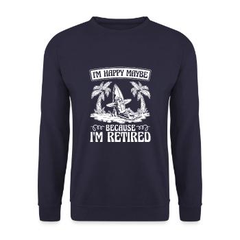 Rentner Rente - Unisex Pullover - Navy - Vorne - Alina (178cm) & Michal (187cm)