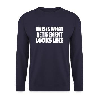 Pensioner pension - Unisex Sweatshirt - navy - Front - Alina (178cm) & Michal (187cm)