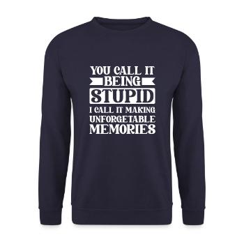 Black Humor Funny - Unisex Sweatshirt - navy - Front - Alina (178cm) & Michal (187cm)