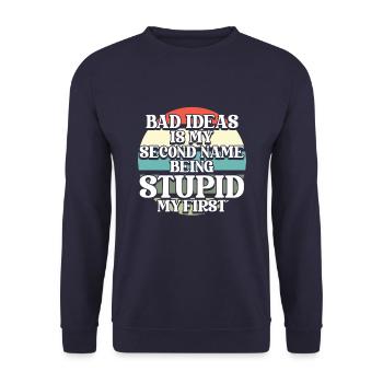 Schwarzer Humor - Unisex Pullover - Navy - Vorne - Alina (178cm) & Michal (187cm)