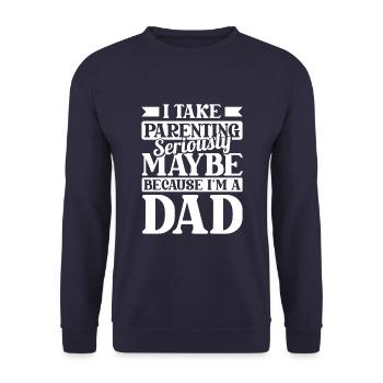 Black Humor Father - Unisex Sweatshirt - navy - Front - Alina (178cm) & Michal (187cm)