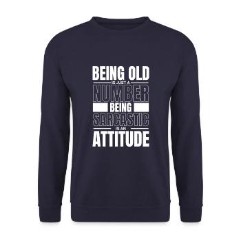 Black Humor Funny - Unisex Sweatshirt - navy - Front - Alina (178cm) & Michal (187cm)