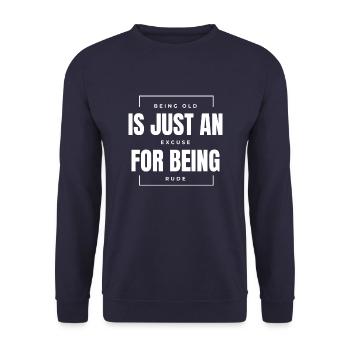 Humour noir grossier - Sweat-shirt Unisexe - marine - Devant - Alina (178cm) & Michal (187cm)