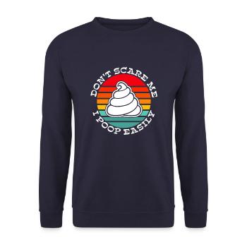 L’humour noir ne me fait pas peur je fais caca facilement - Sweat-shirt Unisexe - marine - Devant - Alina (178cm) & Michal (187cm)