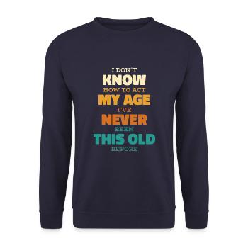 Schwarzer Humor - Unisex Pullover - Navy - Vorne - Alina (178cm) & Michal (187cm)