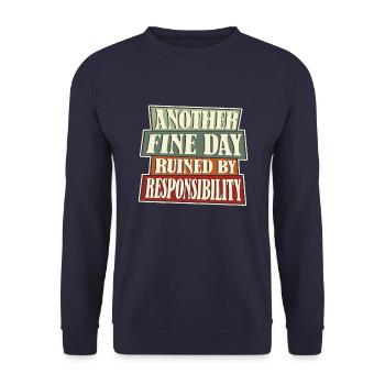 Schwarzer Humor Witzig - Unisex Pullover - Navy - Vorne - Alina (178cm) & Michal (187cm)