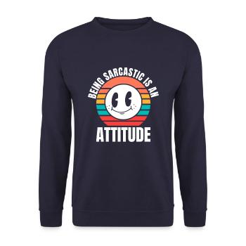 Schwarzer Humor - Unisex Pullover - Navy - Vorne - Alina (178cm) & Michal (187cm)
