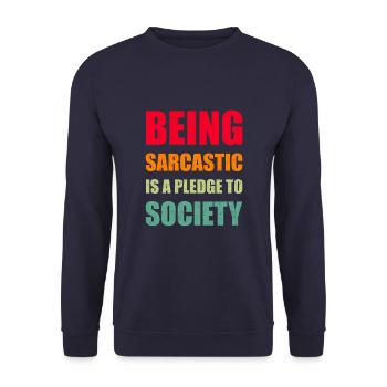 Schwarzer Humor - Unisex Pullover - Navy - Vorne - Alina (178cm) & Michal (187cm)