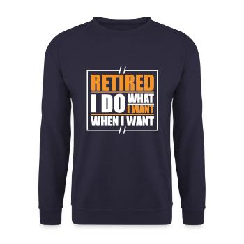 Pensioner Pension Funny - Unisex Sweatshirt - navy - Front - Alina (178cm) & Michal (187cm)