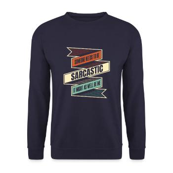 Black humor - Unisex Sweatshirt - navy - Front - Alina (178cm) & Michal (187cm)