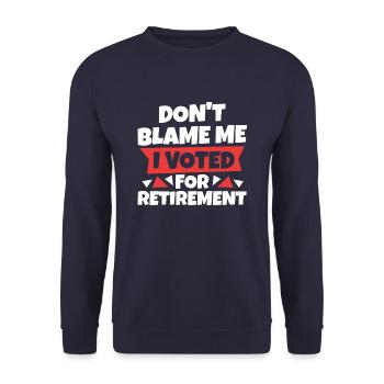 Pensioner Pension Funny - Unisex Sweatshirt - navy - Front - Alina (178cm) & Michal (187cm)