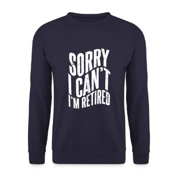 Pensioner pension funny - Unisex Sweatshirt - navy - Front - Alina (178cm) & Michal (187cm)