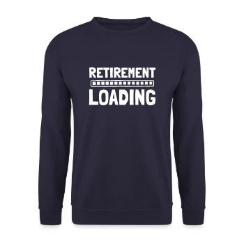 Rentner Rente Retirement Loading - Unisex Pullover - Navy - Vorne - Alina (178cm) & Michal (187cm)