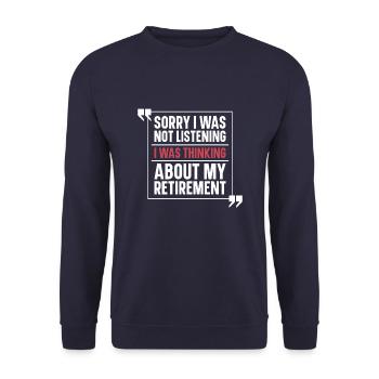 Pensioner Pension Funny - Unisex Sweatshirt - navy - Front - Alina (178cm) & Michal (187cm)