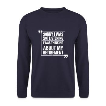 Pensioner Pension Funny - Unisex Sweatshirt - navy - Front - Alina (178cm) & Michal (187cm)