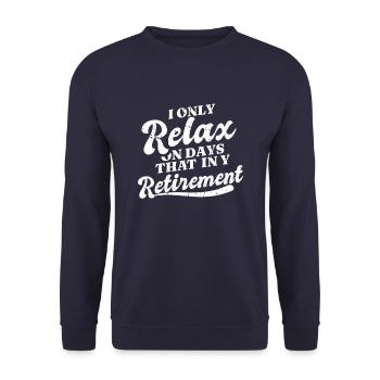 Pensioner pension funny - Unisex Sweatshirt - navy - Front - Alina (178cm) & Michal (187cm)
