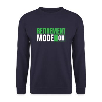 Pension de retraite drôle Mode de retraite activé - Sweat-shirt Unisexe - marine - Devant - Alina (178cm) & Michal (187cm)