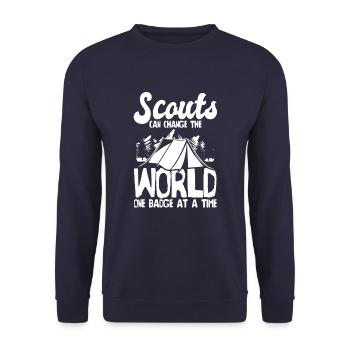 Pfadfinder Abzeichen - Unisex Pullover - Navy - Vorne - Alina (178cm) & Michal (187cm)