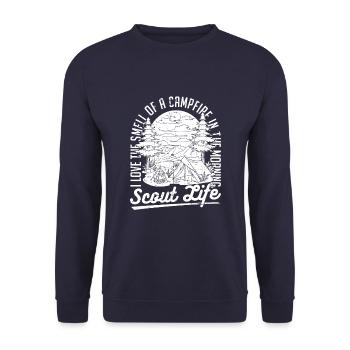 Boy Scout Campfire - Unisex Sweatshirt - navy - Front - Alina (178cm) & Michal (187cm)