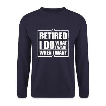 Pension de pensionné - Sweat-shirt Unisexe - marine - Devant - Alina (178cm) & Michal (187cm)