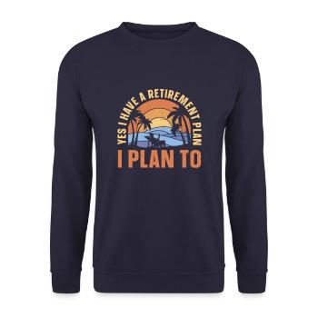 Pensioner pension funny - Unisex Sweatshirt - navy - Front - Alina (178cm) & Michal (187cm)