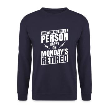 Pensioner pension - Unisex Sweatshirt - navy - Front - Alina (178cm) & Michal (187cm)