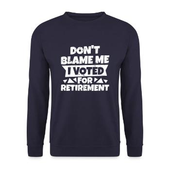 Pensioner pension - Unisex Sweatshirt - navy - Front - Alina (178cm) & Michal (187cm)
