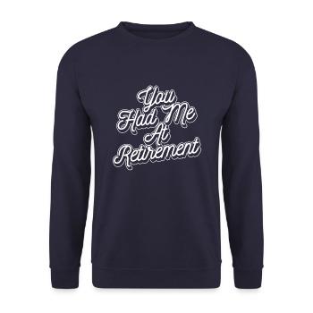 Pensioner pension - Unisex Sweatshirt - navy - Front - Alina (178cm) & Michal (187cm)