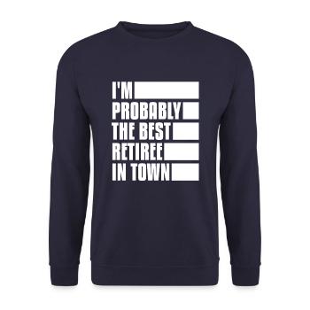 Pensioner pension - Unisex Sweatshirt - navy - Front - Alina (178cm) & Michal (187cm)