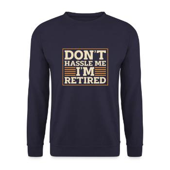 Rentner Rente Humor - Unisex Pullover - Navy - Vorne - Alina (178cm) & Michal (187cm)