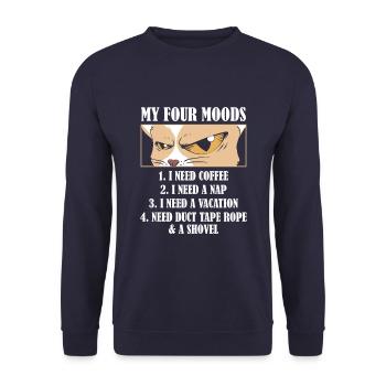 Katze Humor - Unisex Pullover - Navy - Vorne - Alina (178cm) & Michal (187cm)