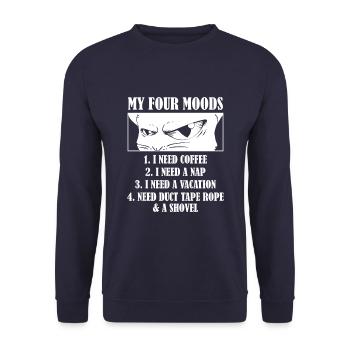 Katze Humor - Unisex Pullover - Navy - Vorne - Alina (178cm) & Michal (187cm)