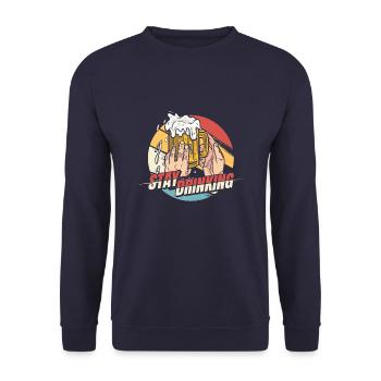 Beer Beer Lovers Drink Stay Drinking - Unisex Sweatshirt - navy - Front - Alina (178cm) & Michal (187cm)