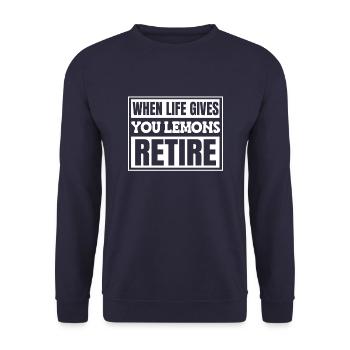 Pension de pensionné - Sweat-shirt Unisexe - marine - Devant - Alina (178cm) & Michal (187cm)
