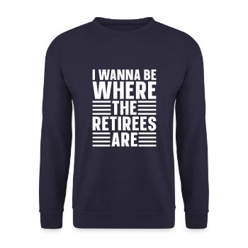 Pensioner Pension Funny - Unisex Sweatshirt - navy - Front - Alina (178cm) & Michal (187cm)