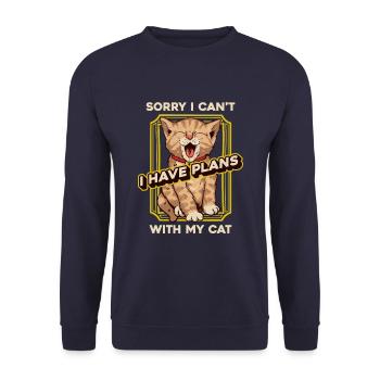 Katze - Unisex Pullover - Navy - Vorne - Alina (178cm) & Michal (187cm)