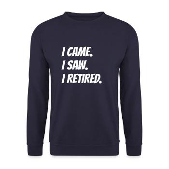 Pensioner pension - Unisex Sweatshirt - navy - Front - Alina (178cm) & Michal (187cm)