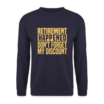 Rabais sur la pension des pensionnés - Sweat-shirt Unisexe - marine - Devant - Alina (178cm) & Michal (187cm)